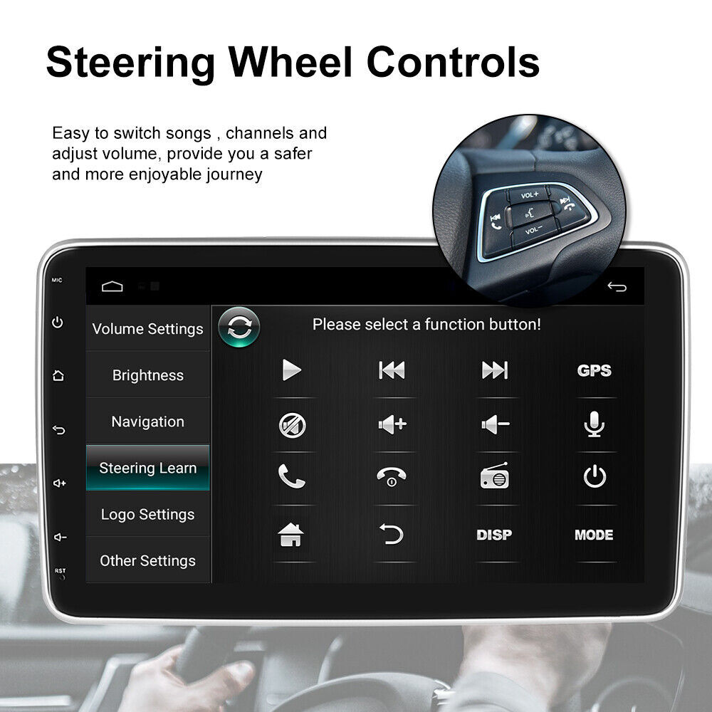 10.1in 2DIN Car Touch Screen Stereo Radio GPS Wifi Player BT Android 15 Camera