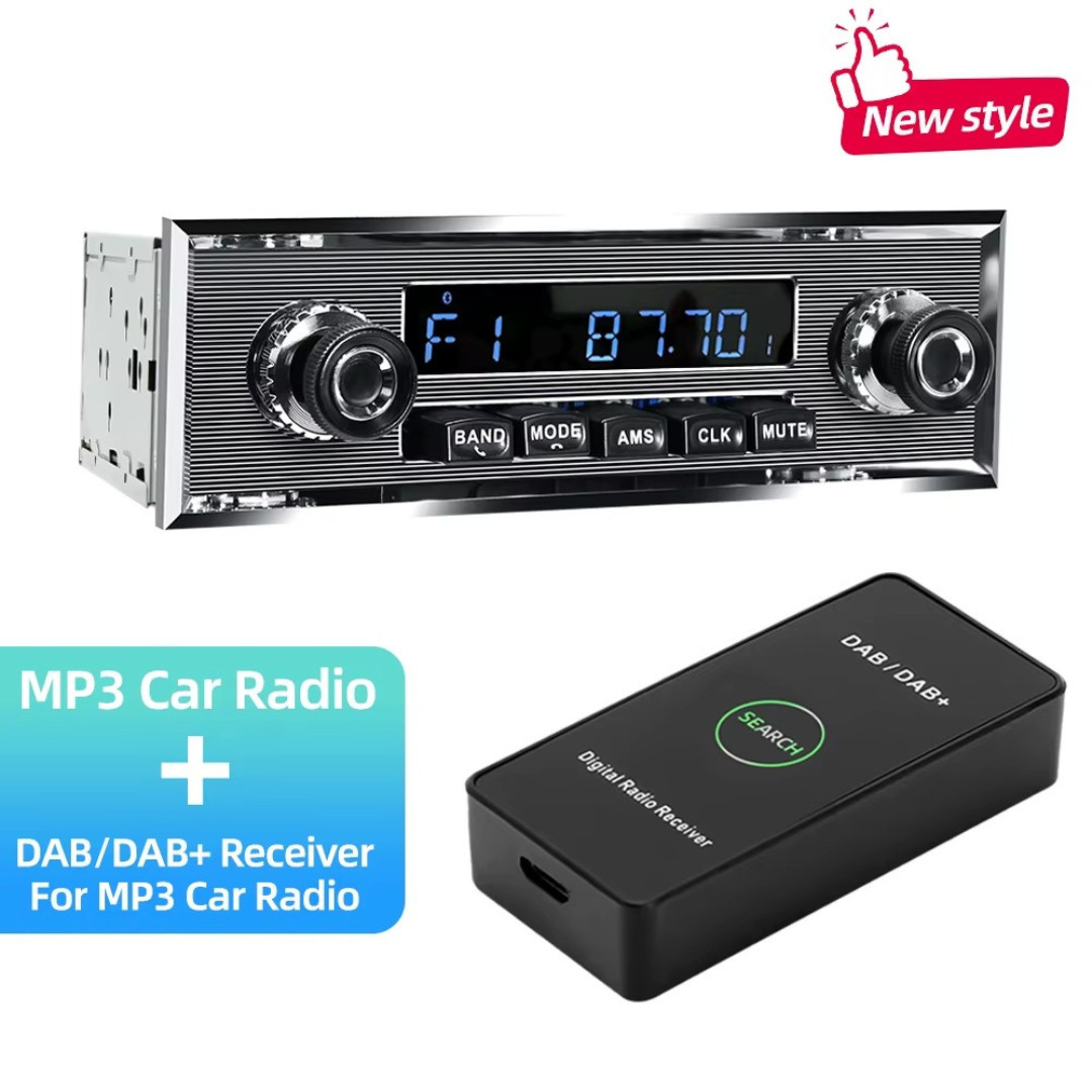 1 Din Car Radio MP3 Player Classic Car Retro Audio Stereo Support FM AUX EQ USB