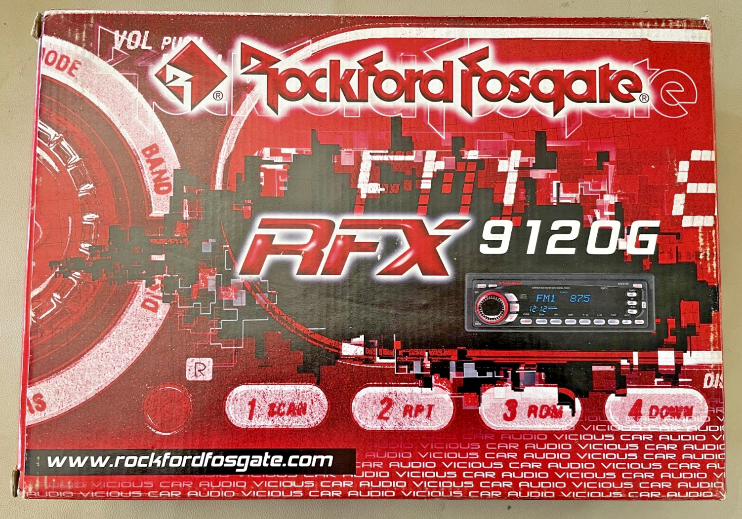 Old School Rockford Fosgate RFX-9120G — AM/FM/CD Player/MP3 Playback, NOS #418