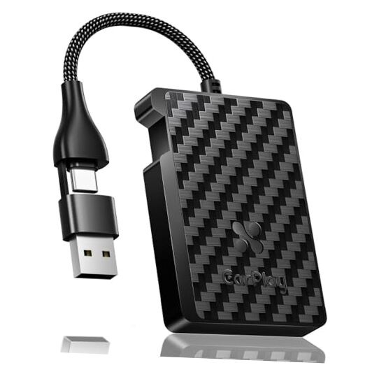 Apple CarPlay Wireless Adapter, Convert Wired CarPlay to carbon fiber color