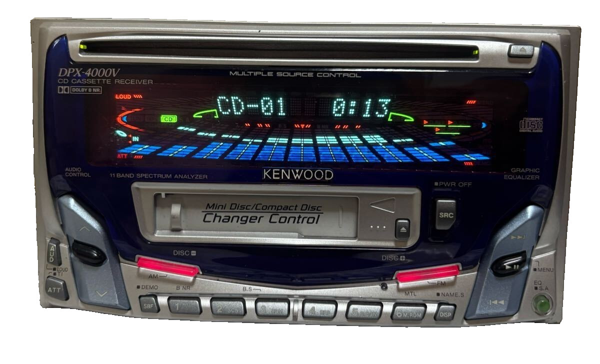 JDM Kenwood DPX-4000V CD MD 2DIN Stereo Receiver Player Retro Blue Display OEM