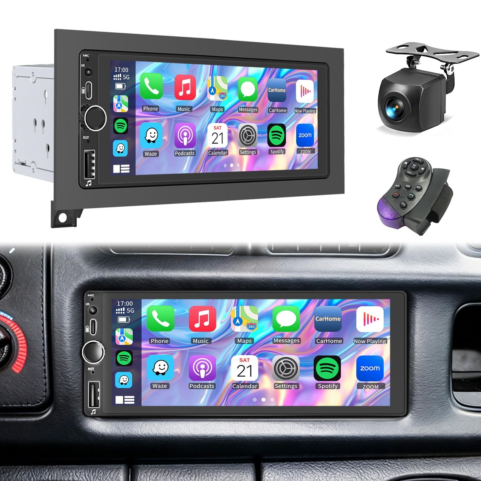 Car Radio Stereo for Dodge Ram Dakota Caravan – Wireless CarPlay & Android Auto