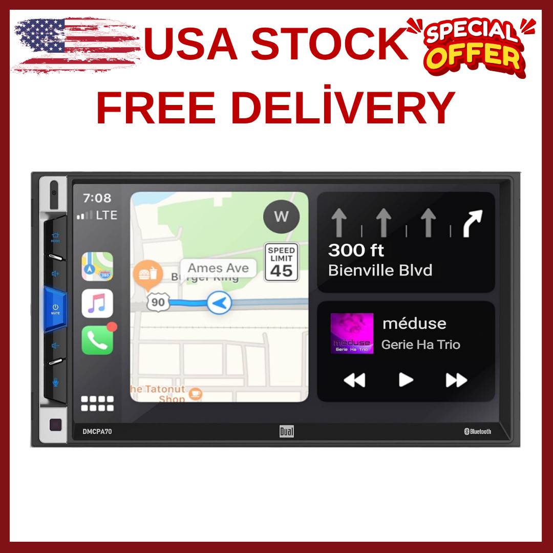 Dual Electronics Dual DMCPA70 7-Inch Double-DIN in-Dash Mechless Receiver wit…