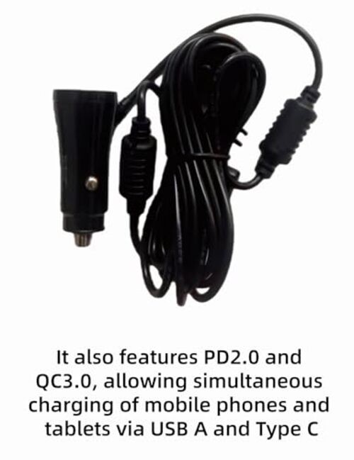 12V Power Cord Adapter Compatible with Apple carplay Android auto Screen, Cord