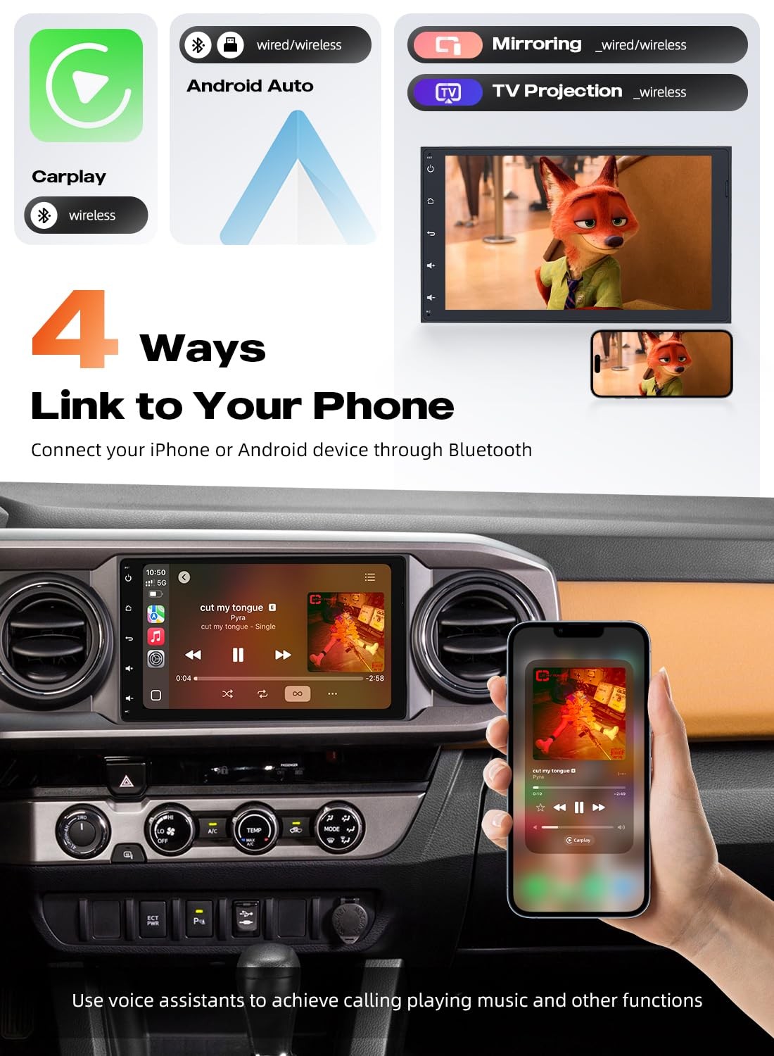 Dasaita Universal Fit Car Stereo for Toyota Tacoma Corolla Sienna Prius,…