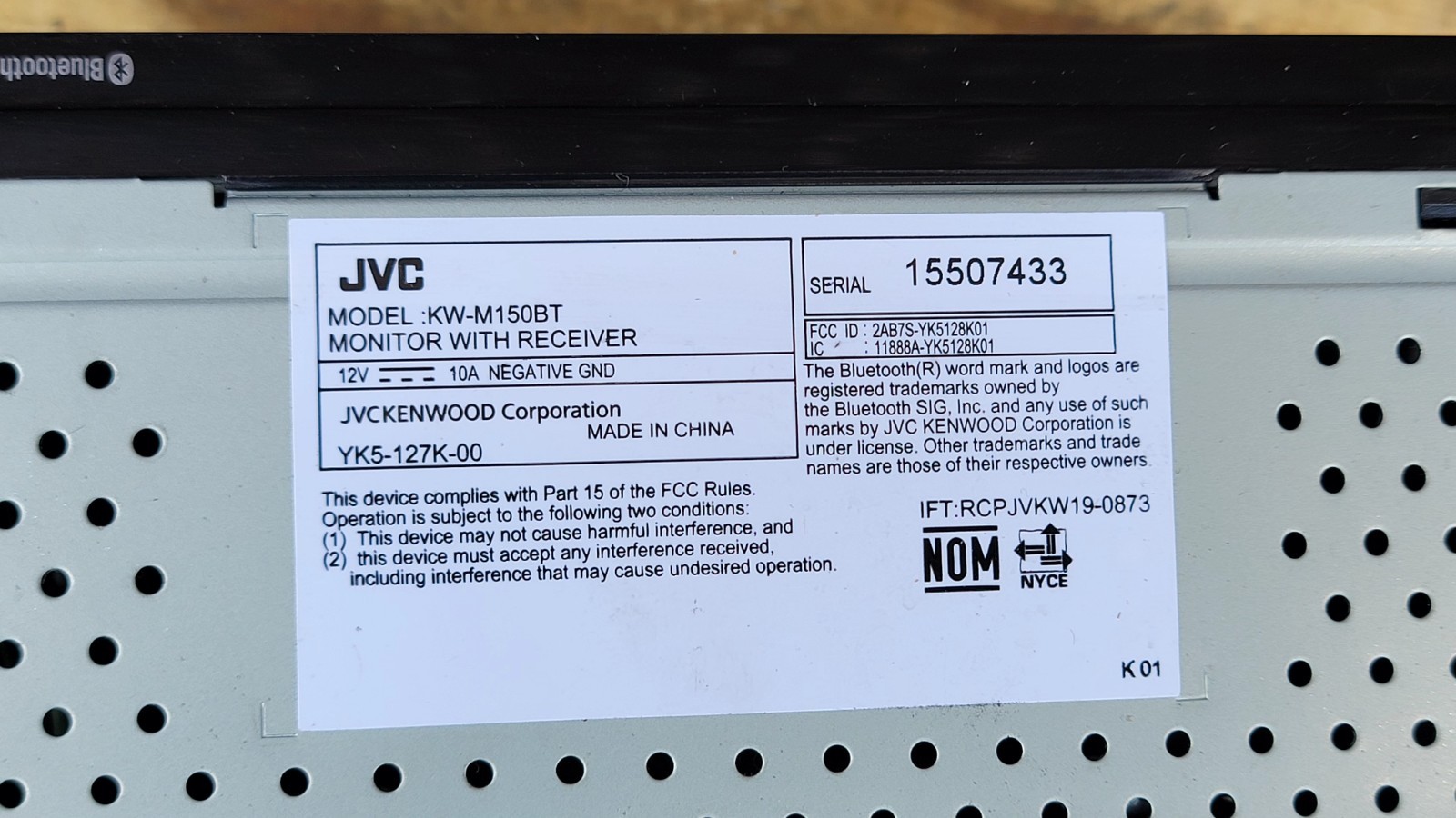 JVC KW-M150BT 6.8″ 2DIN Multimedia AM FM USB Bluetooth Receiver Radio With Mic