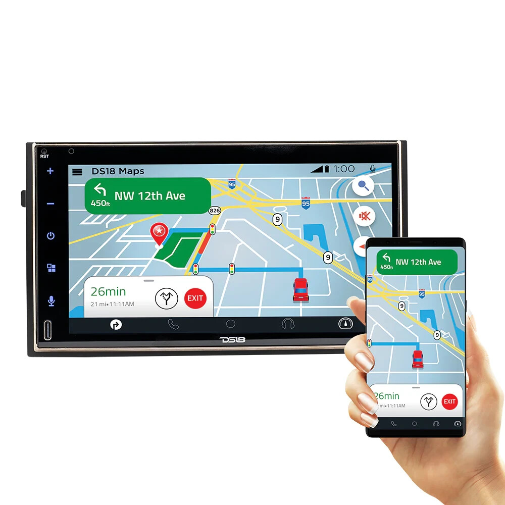 DS18 7″ Touchscreen Double 2-Din Receiver Stereo Bluetooth Apple CarPlay DDX7CP