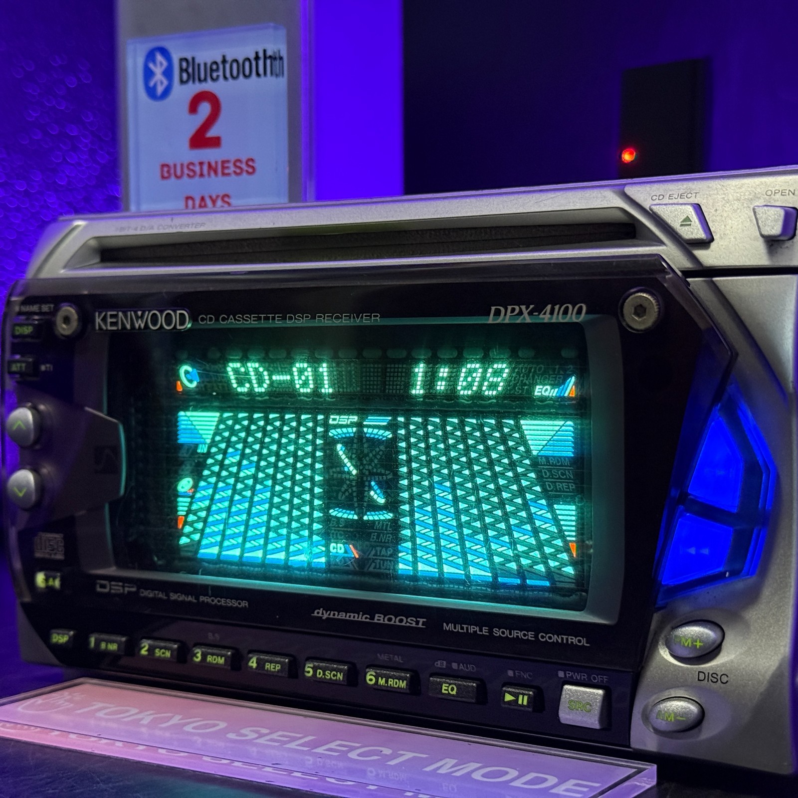 Kenwood DPX-4100 2DIN Car Audio CD Cassette Added Bluetooth Player Tested Stock