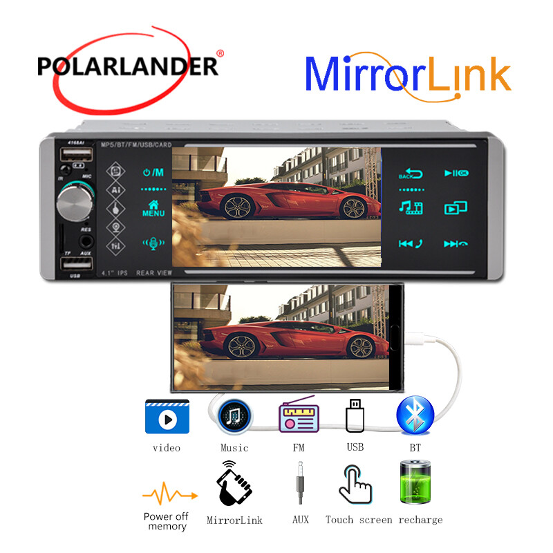 1 Din Car Radio Bluetooth 4 Inch FM 2USB Android Sapacitive Screen Smart Voice
