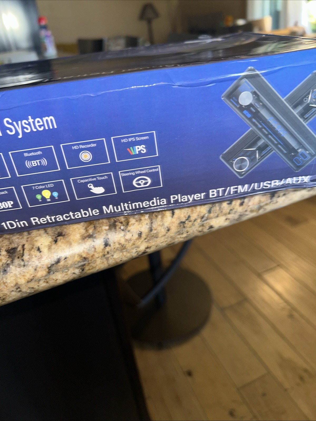 HD Car Multimedia System Retractable 7” Car Touch Screen
