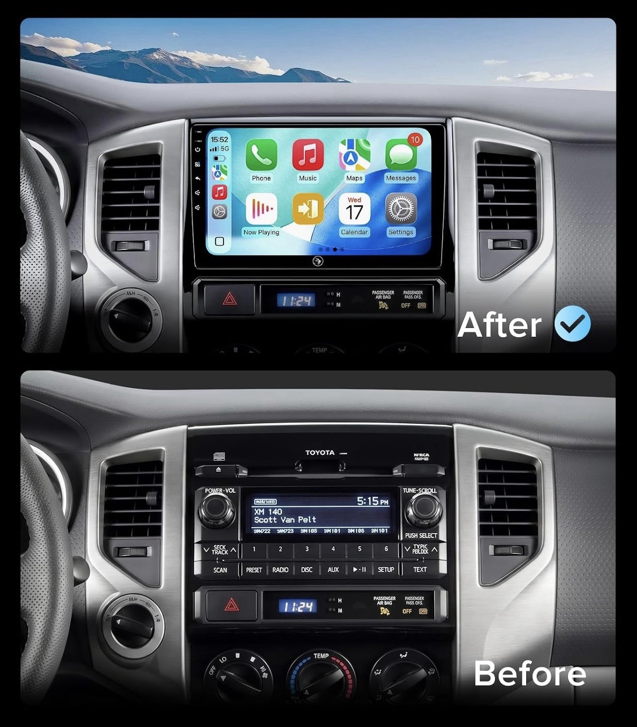 Car Stereo Radio 2005-2011 Tacoma Linux QLED Wireless CarPlay Android Auto