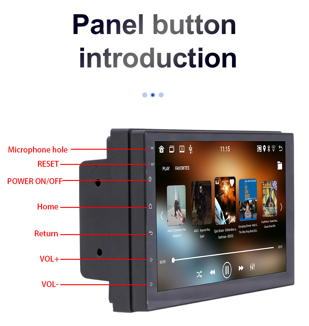 7″ Android11 Car Radio 1+16GB 2 Din Touch Screen GPS Wireless CarPlay WiFi/BT/FM