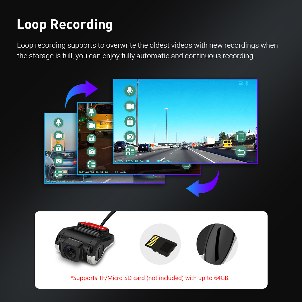XTRONS 1280*720 HD 140° Wide View Car DVR Dash Recorder Rearview Camera USB Wire