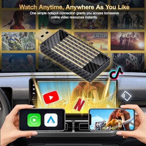 Wireless CarPlay & Android Auto Adapter AI Magic Box,Built-in Play Store Gray
