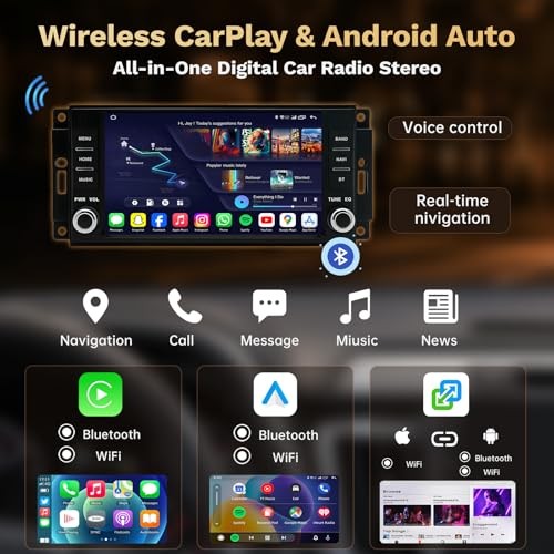 [4G+64G] Car Radio for Jeep JK Wrangler 2007-2017: 7″ 7 Inch 4GB RAM+64GB ROM