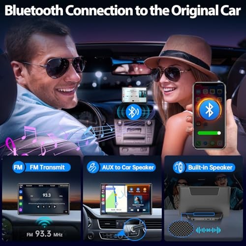 Wireless CarPlay Screen for Car – Portable Dash 9″ HD IPS Screen with