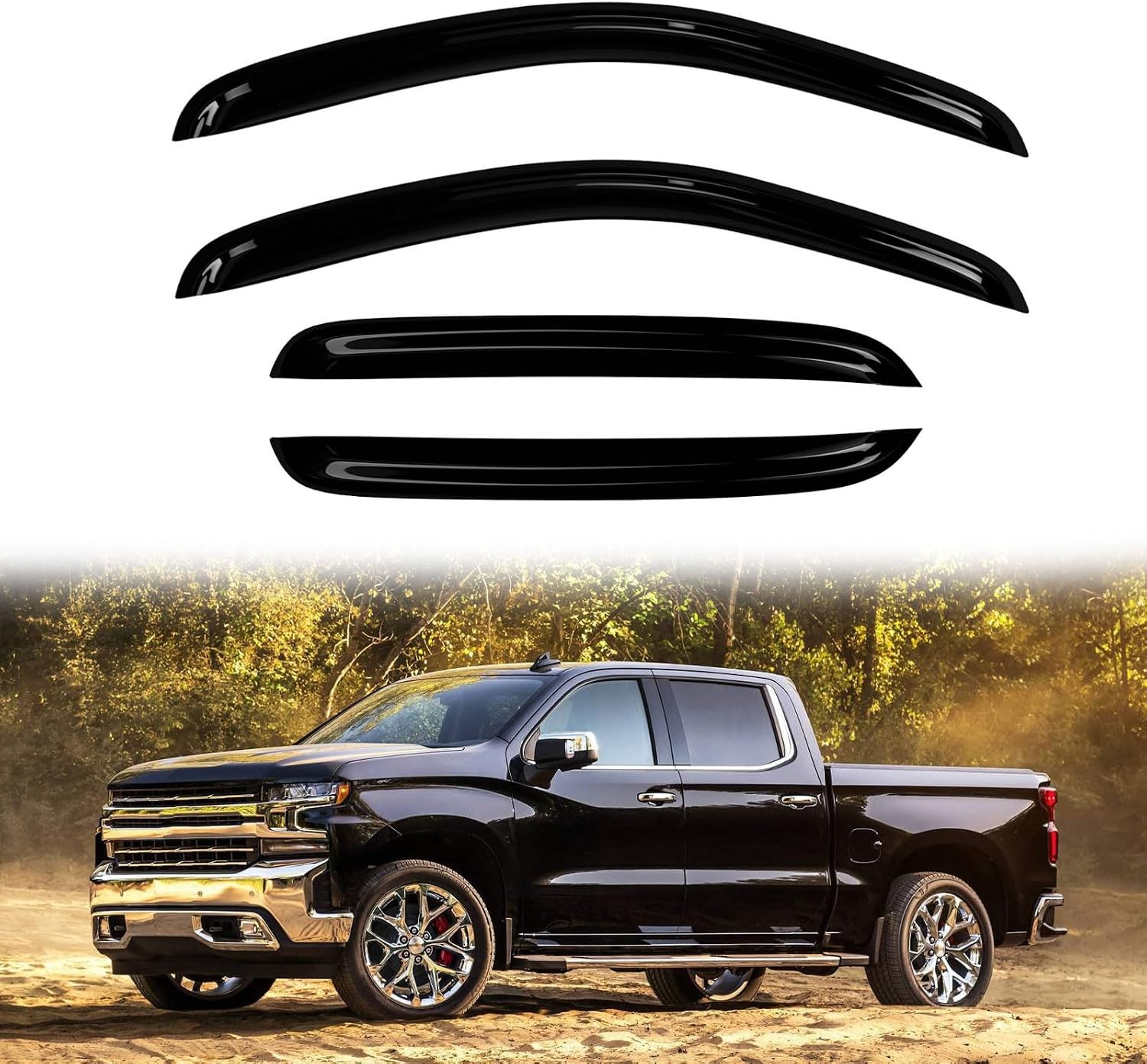4PC Rain Guards for 2007-2014 Chevy Tahoe Window Visors 07-14 Chevy Tahoe Yukon