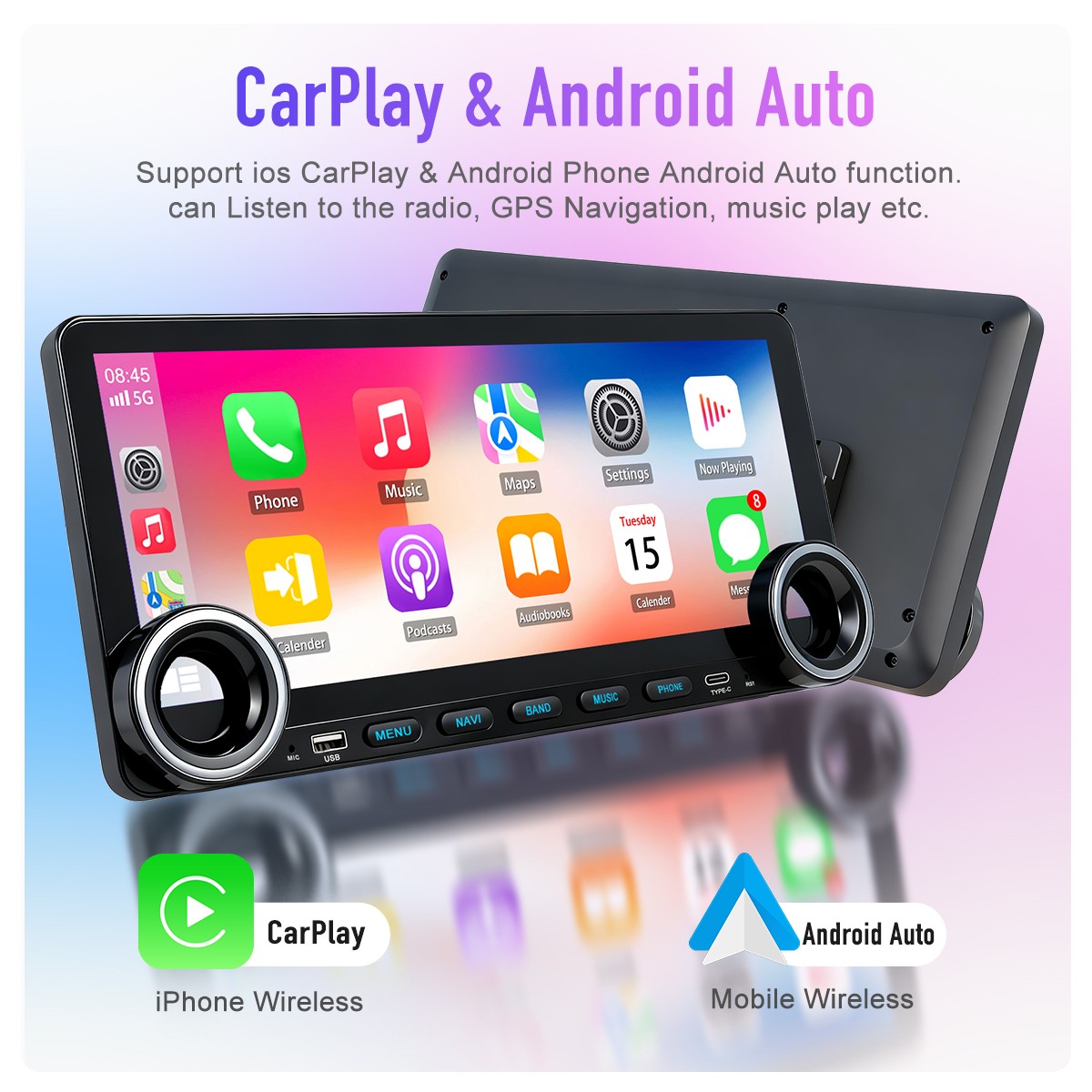 12.3” Android 15 8+128GB Car Radio Stereo 4G Lte DSP Carplay Screen GPS Navi BT