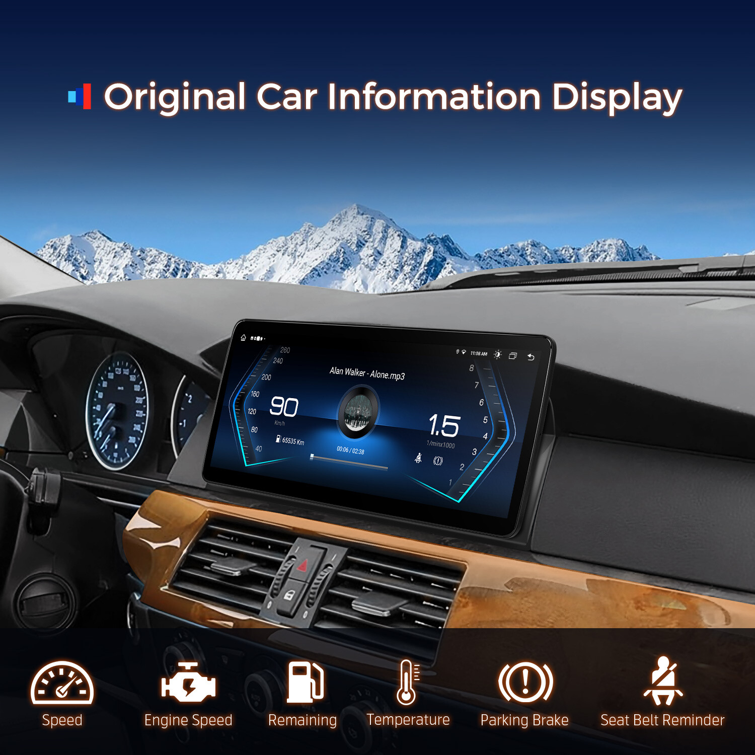 4G Android 13 Octa Core 64GB Car Play Stereo GPS WiFi 2K For BMW 5er E60 E61 CIC