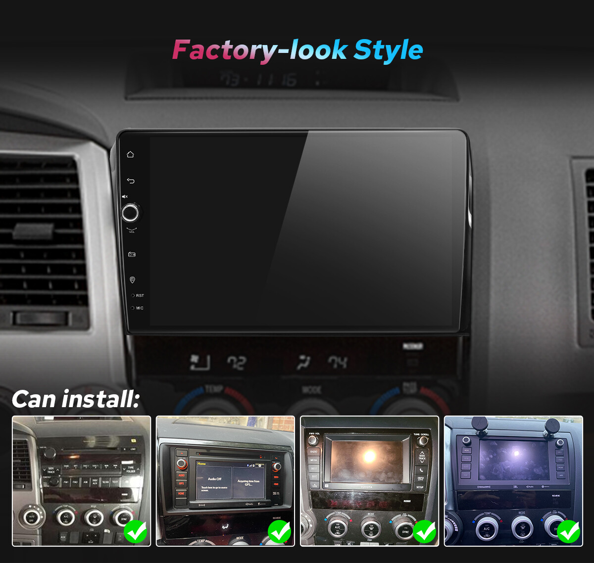 For 2007-2013 Toyota Tundra Sequoia 10.1″ Android 12 Radio With Volume Button