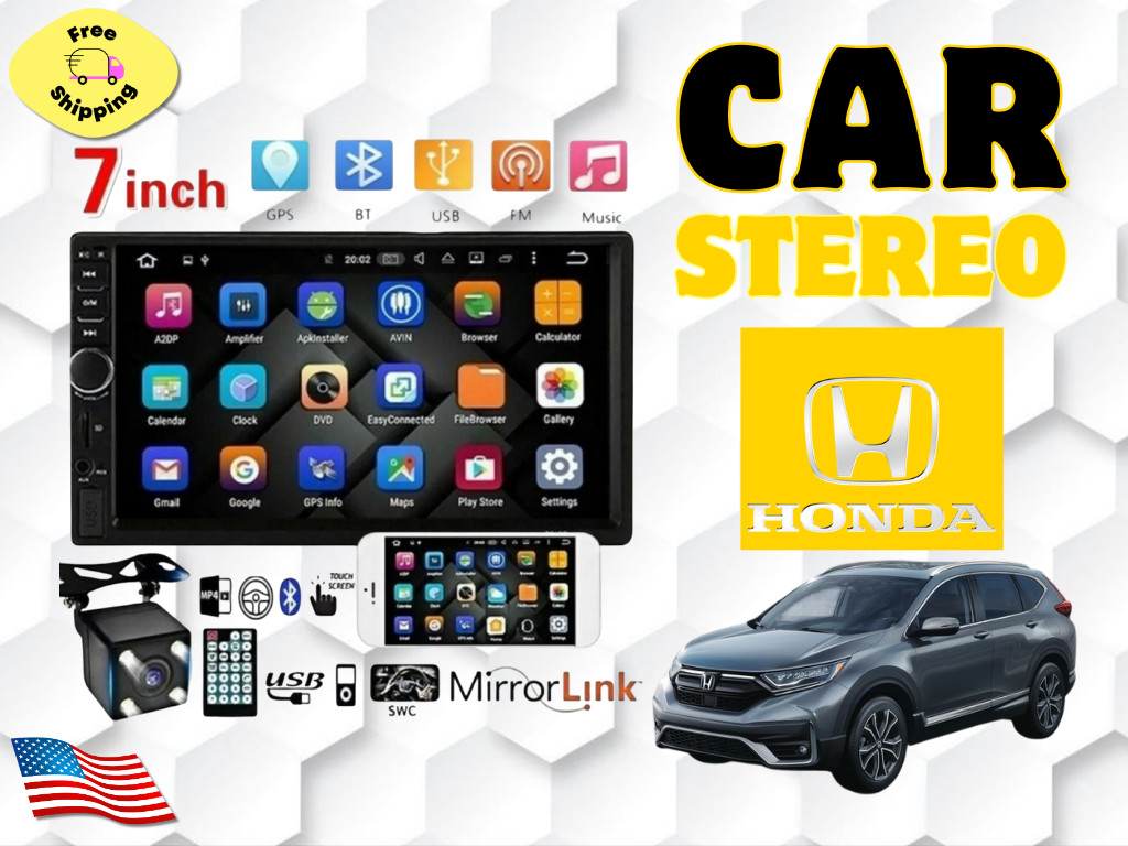 For all HONDA car stereo 7″ LCD Screen Wireless FM MP5 Player black