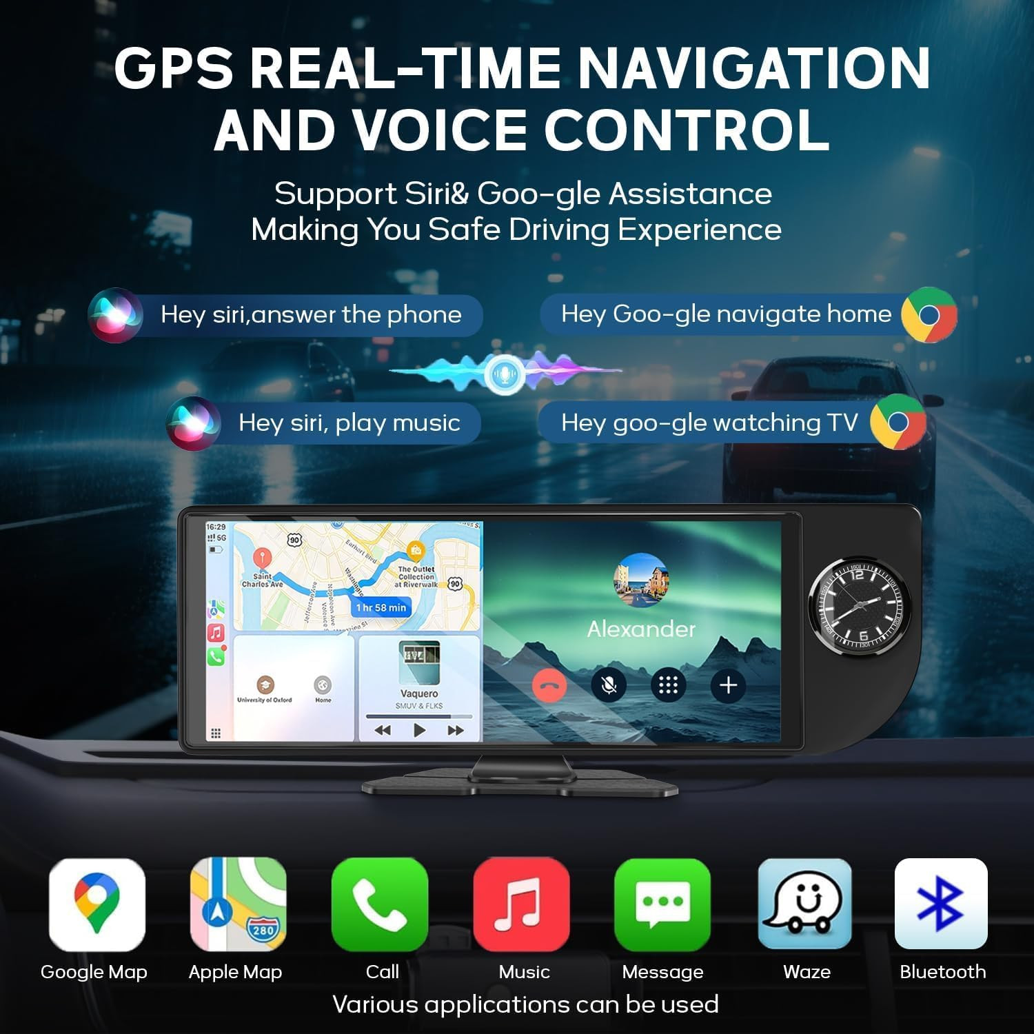 Wireless Carplay Screen for Car – 10.26’’ Apple Carplay & Android Auto Touch Scr