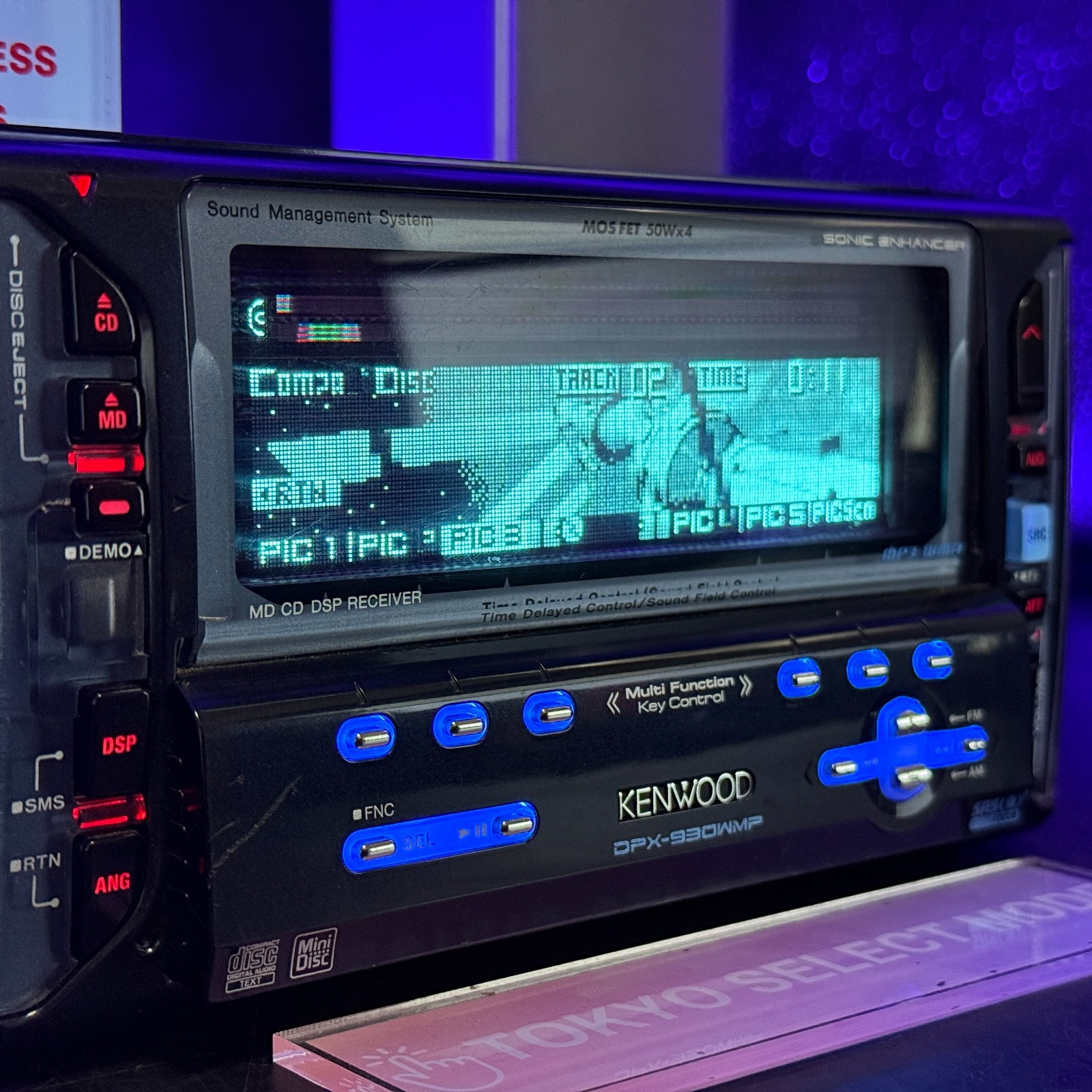 Kenwood DPX-930WMP 2DIN Car Audio CD MD Player Added Bluetooth DSP Tested Stock