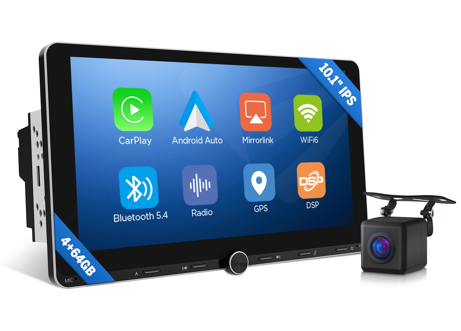 Eonon UX7A PLUS Android 14 10.1″ IPS Double DIN Car Radio Reverse Camera CarPlay