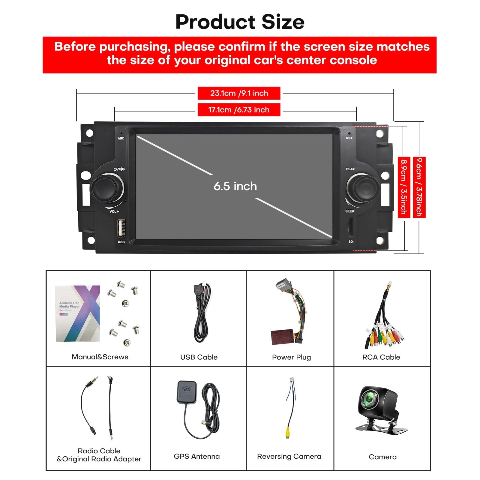 Car Radio for Dodge Ram 1500/2500 2006-2008 Chrysler 300C 2004-2008 Jeep Gran…