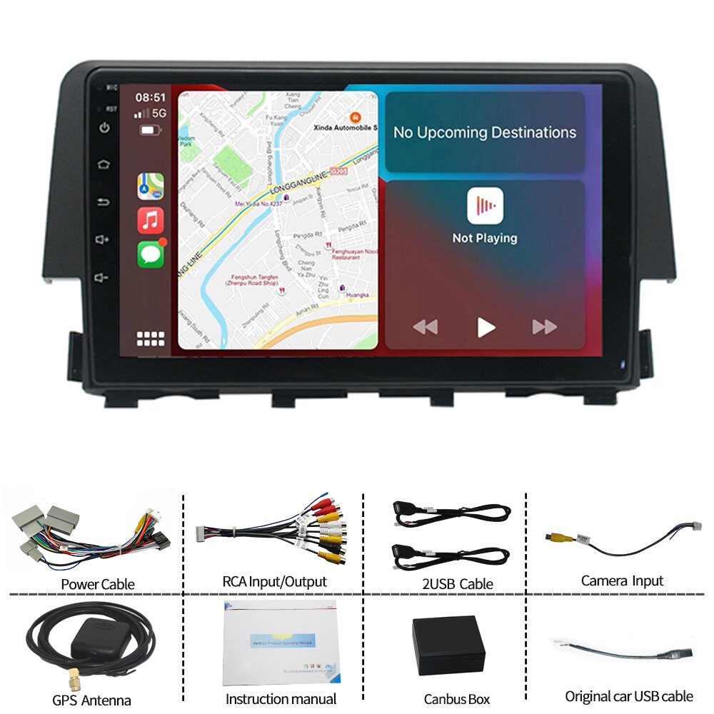Apple CarPlay Car Radio Stereo For 2016-2020 Honda Civic GPS WiFi BT Android 15