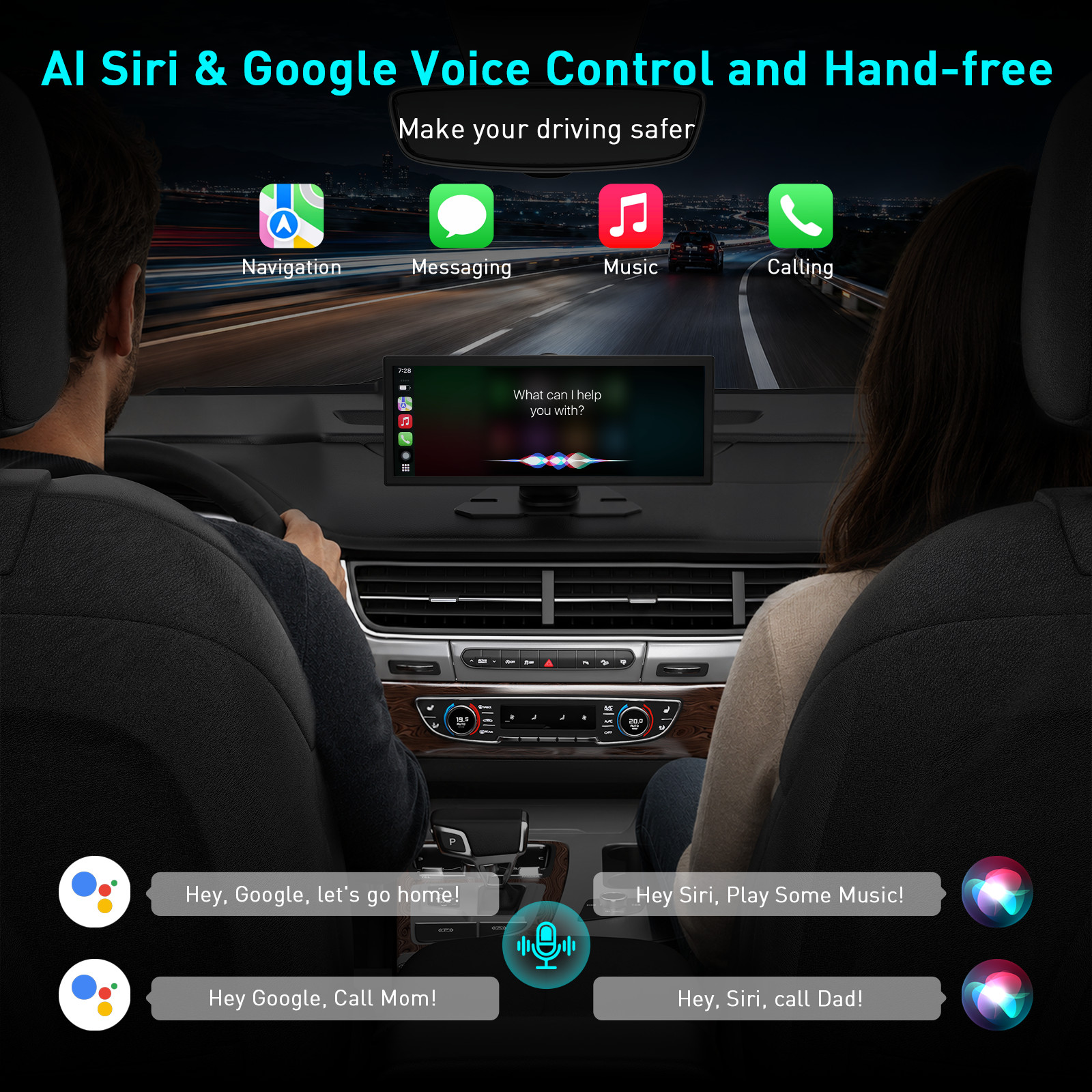11.26″ Car Stereo Wireless Apple CarPlay Android Auto FM Touch Screen Radio Cam