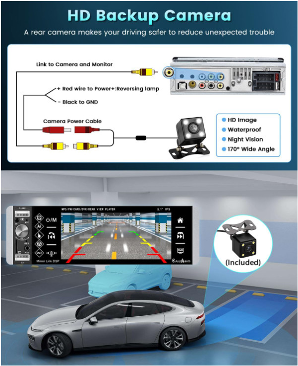 Estereo De Pantalla con Bluetooth Para Coche Carro Auto MP5 Player RCA/AUX/USB/T