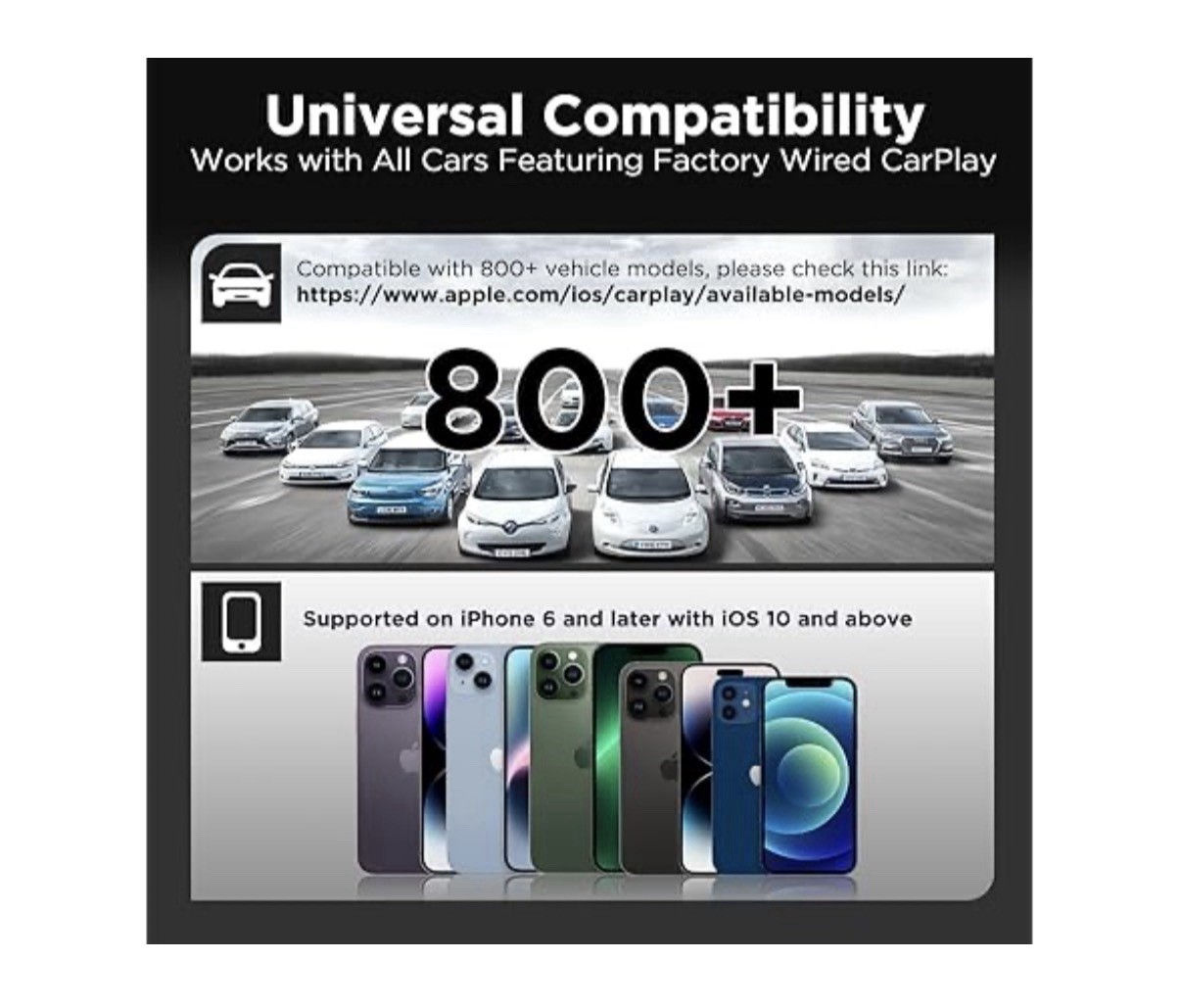 Wireless CarPlay Adapter for Apple CarPlay, Plug And Play, Easy to Setup NEW