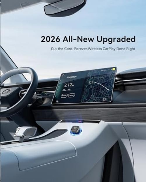 2026 2-in-1 Wireless CarPlay & Android Auto Adapter, Ultra Mini Spedal CL322M
