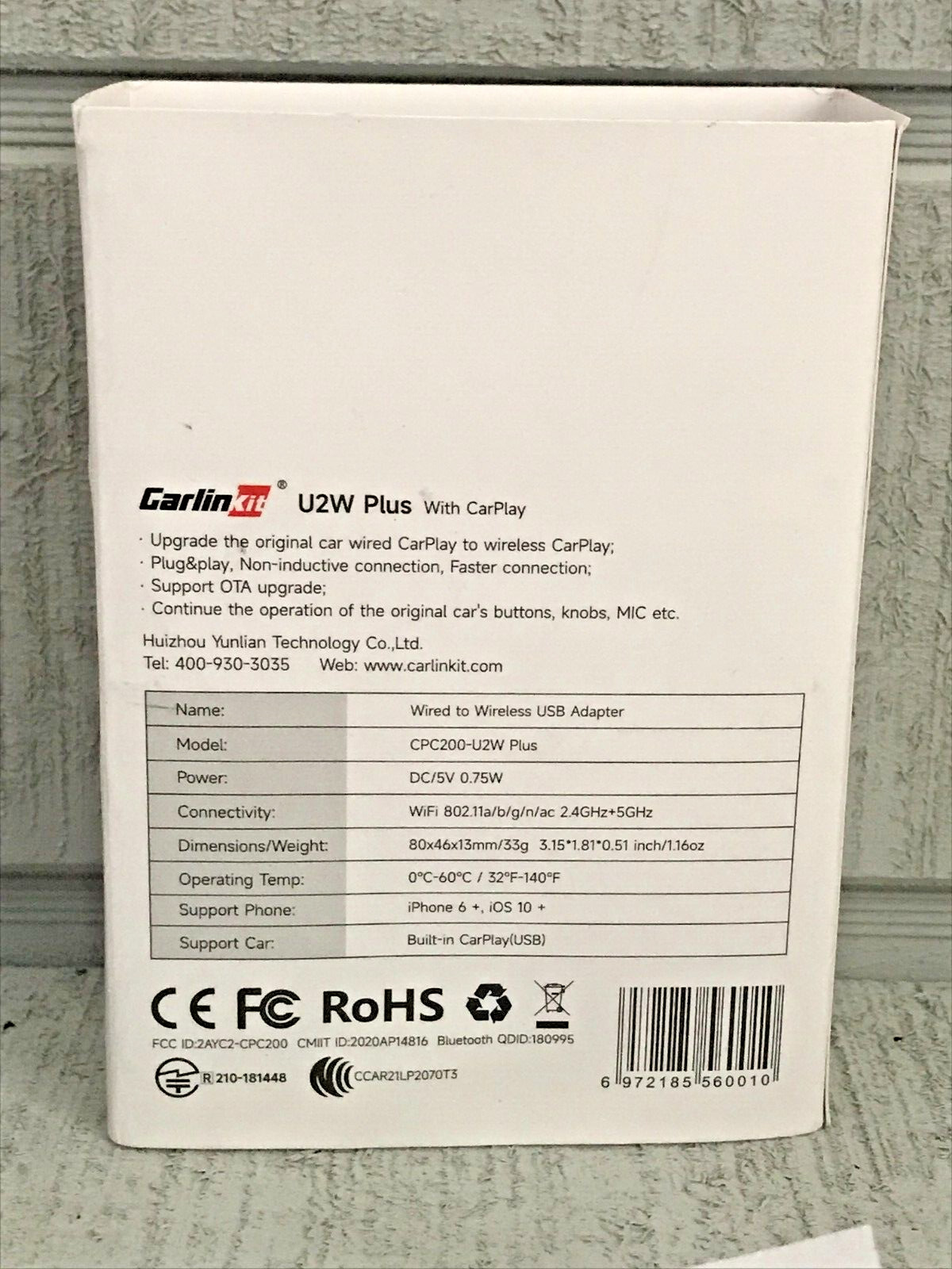GARLIN Kit ~ Model CPC200-U2W Plus ~ Wired Apple CarPlay to Wireless CarPlay