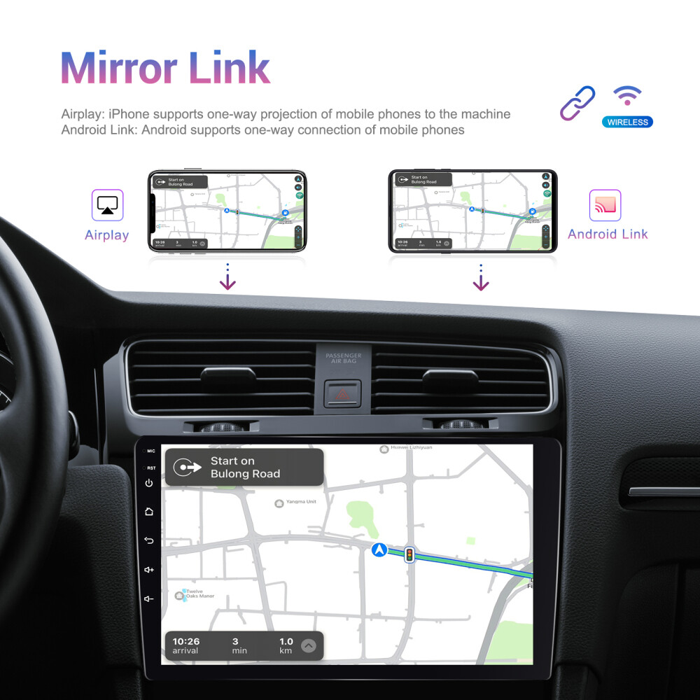 4G+64GB Apple Carplay Car Stereo Radio Android 13.0 GPS Navi WIFI FM RDS Camera