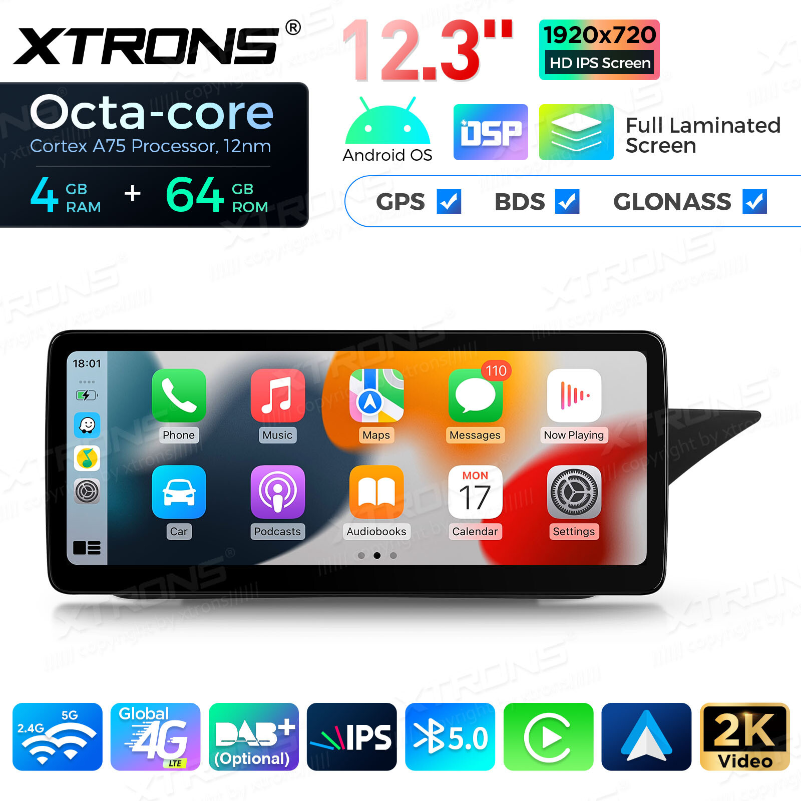 12.3″ Android 13 Car Stereo GPS Navi 4G WIFI CarPlay DSP For Benz W176 X156 W463