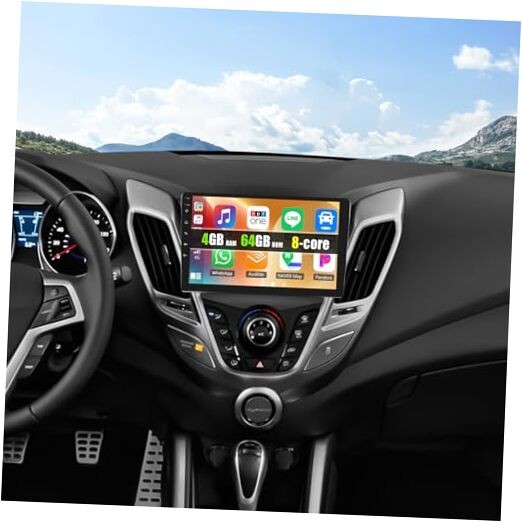 8 core 4+64G for Hyundai Veloster 2011-2017 Android 15 Car Stereo 9 inch
