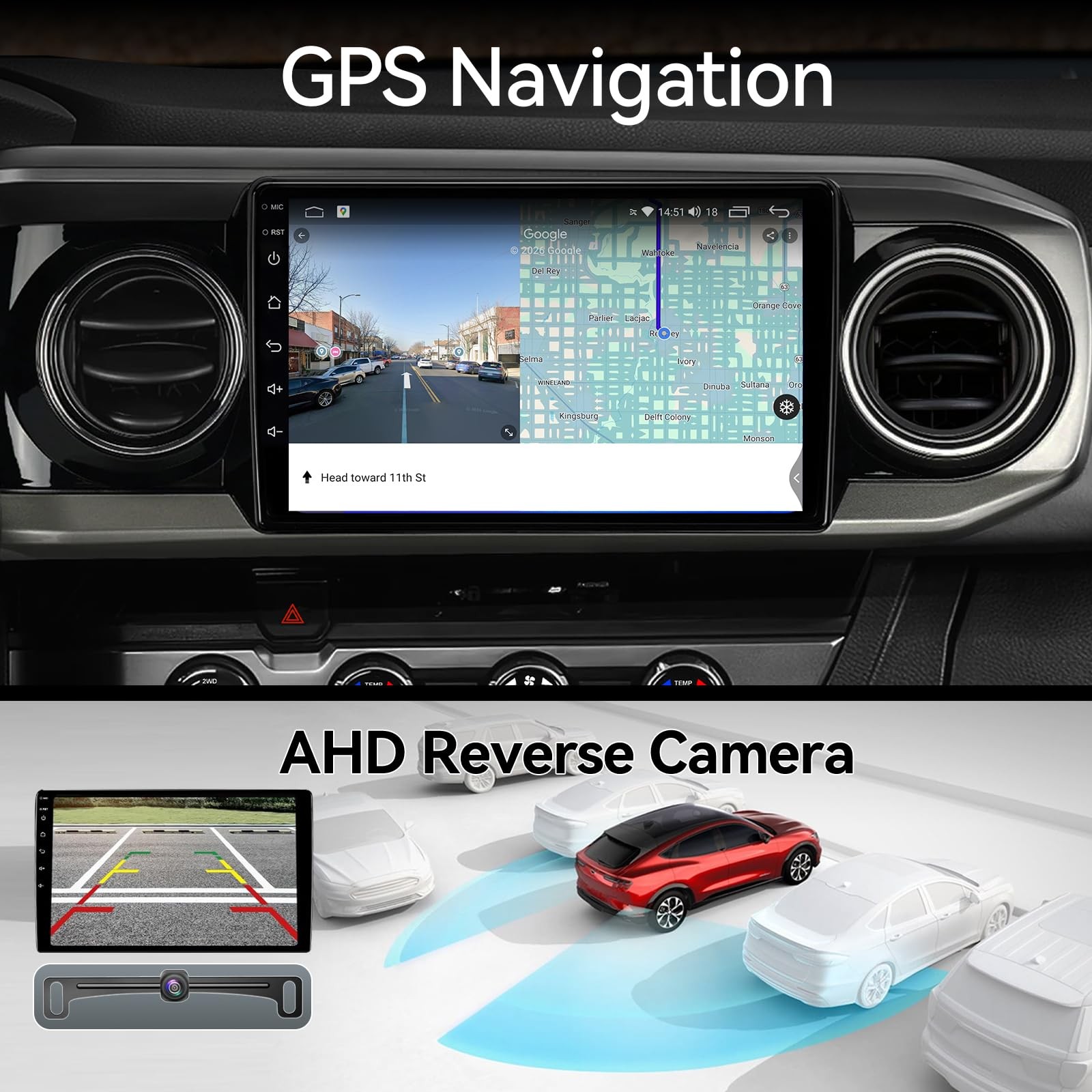 9″ Touchscreen Wireless Carplay Android Auto Stereo for 2016-2023 Toyota Tacoma