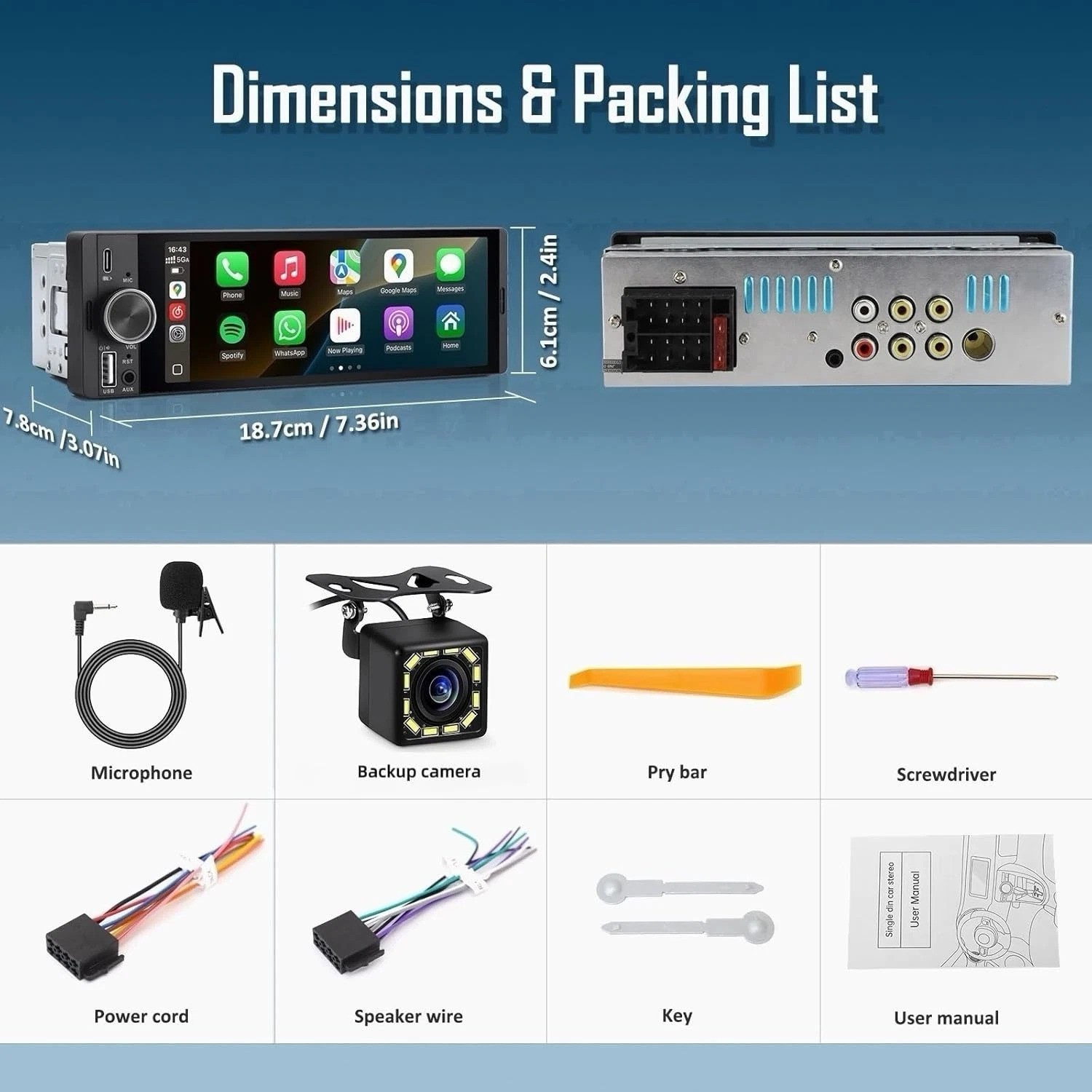 All-in-One Car Multimedia System: 6.36” Display, GPS, Bluetooth & Safety Cam