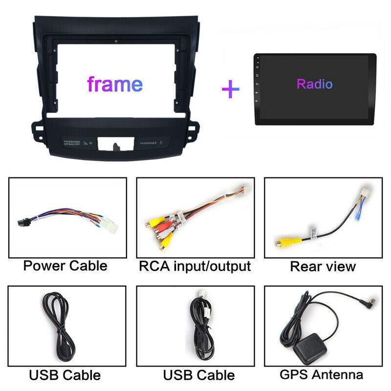 64GB Android 14 Carplay Car Radio GPS Stereo For Mitsubishi Outlander 2006-2012