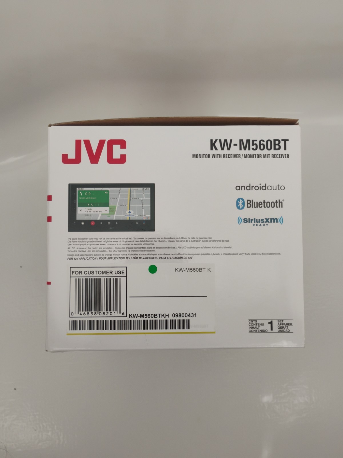 JVC KW-M560BT Monitor With Receiver Bluetooth Android Apple CarPlay USB Mirror