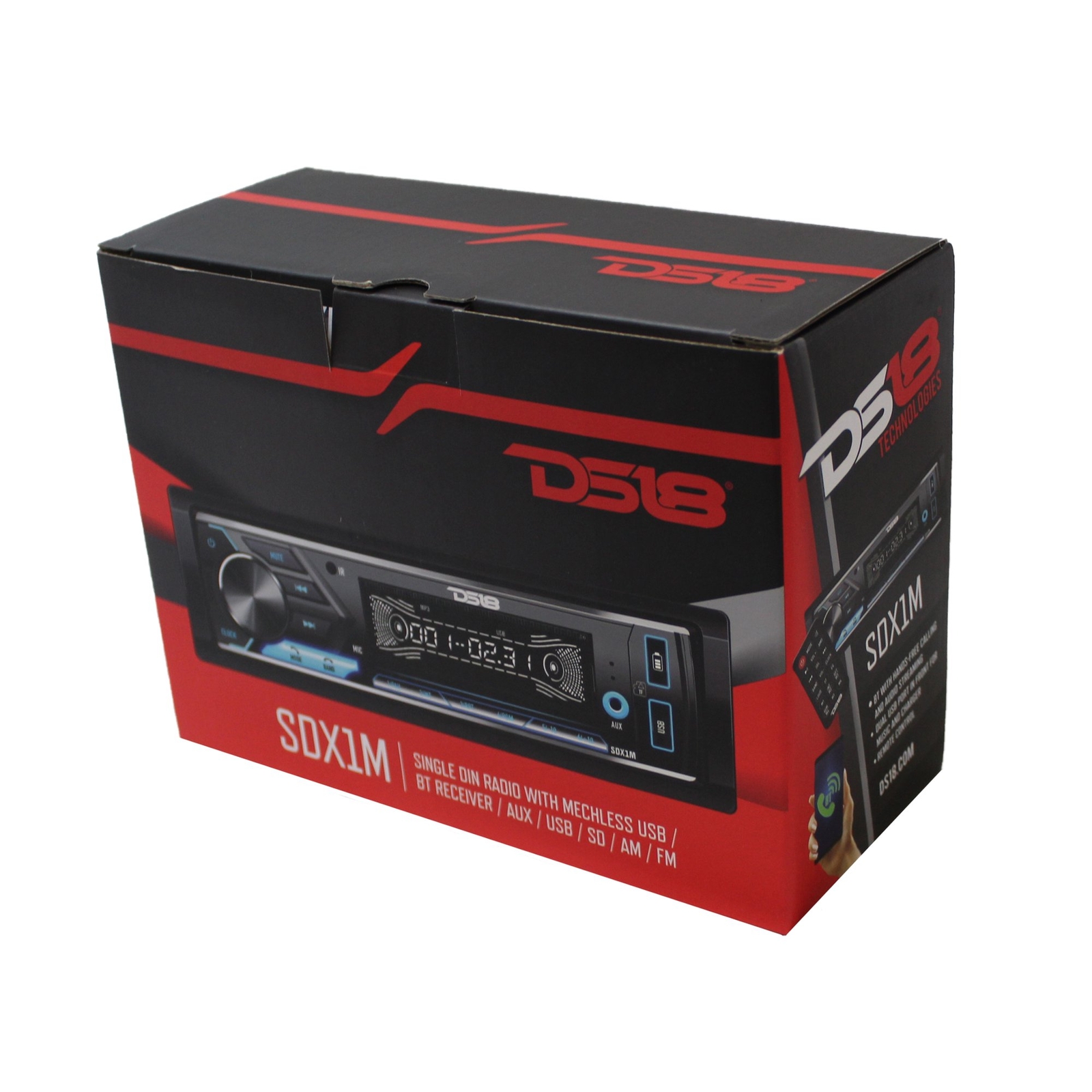 DS18 1 Single Din Bluetooth Radio Car Stereo Audio AUX/FM/SD/MP3 Player Remote