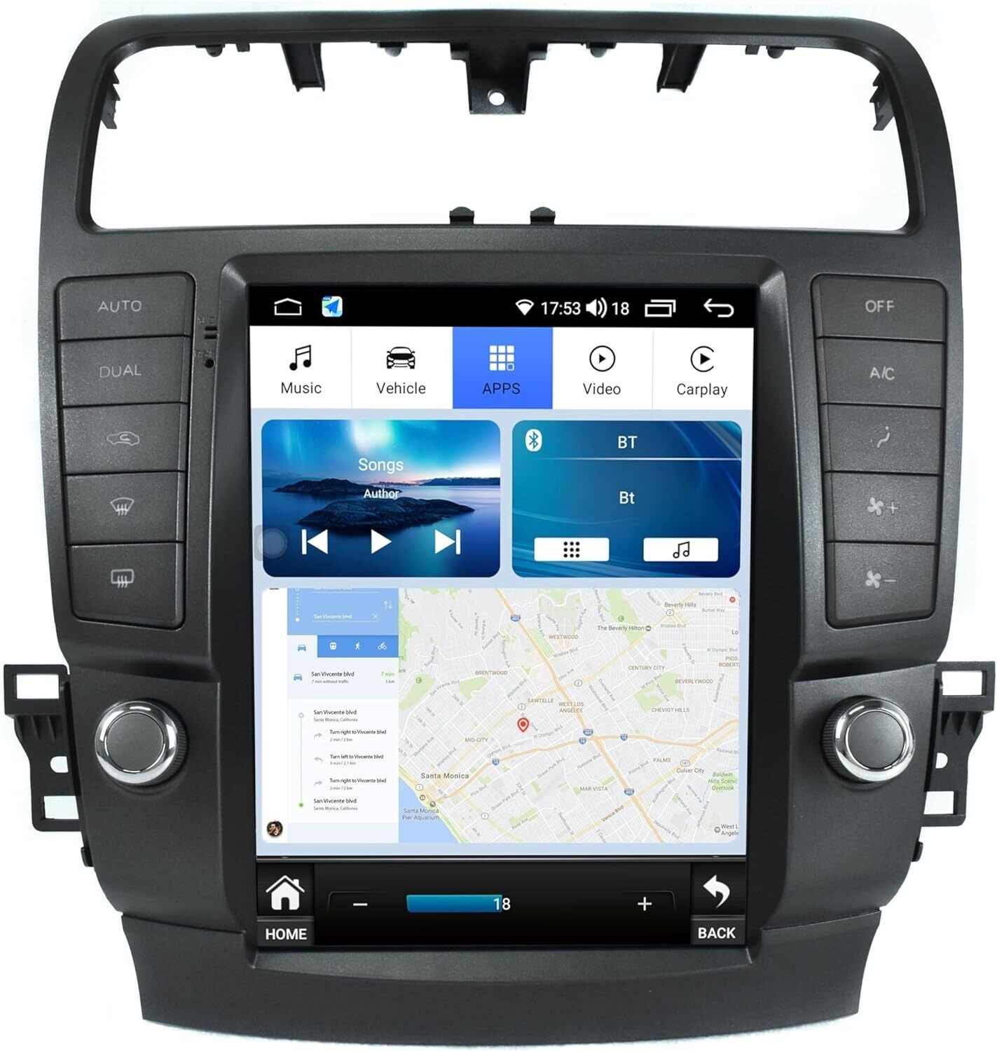 for Acura TSX 2004-2008 Android Car Stereo Radio Tesla Style Touchscreen 5G WiFi