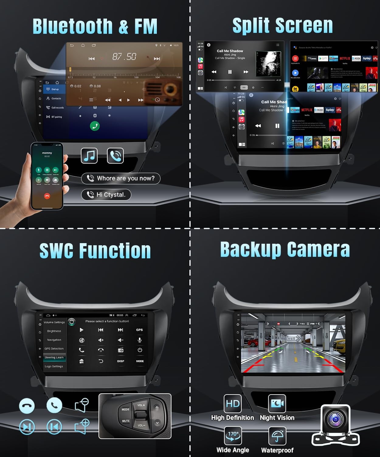 64G Car Radio for Hyundai Elantra 2014-2016 Carplay Android Auto 1280*800 GPS