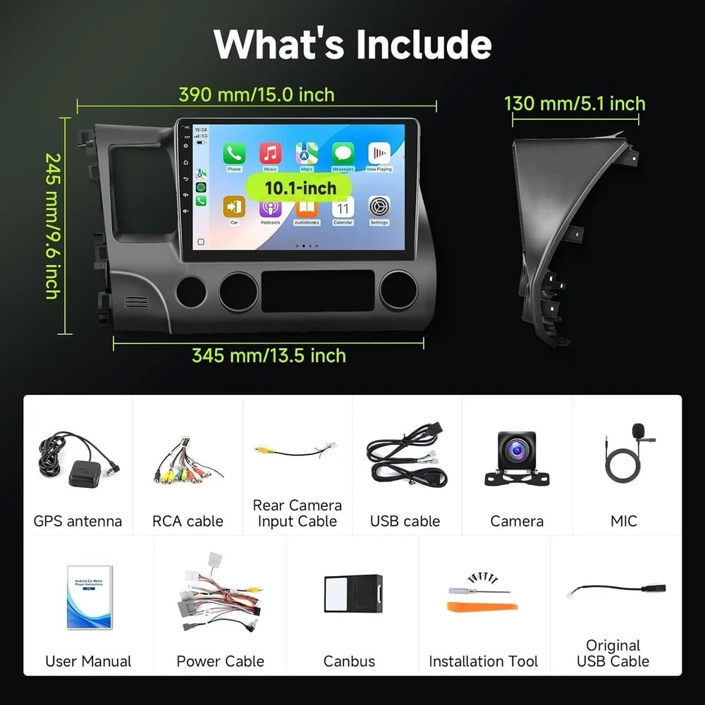 8Core 6GB 128GB Radio for Honda Civic 2006-2011 【for GPS Screen】An