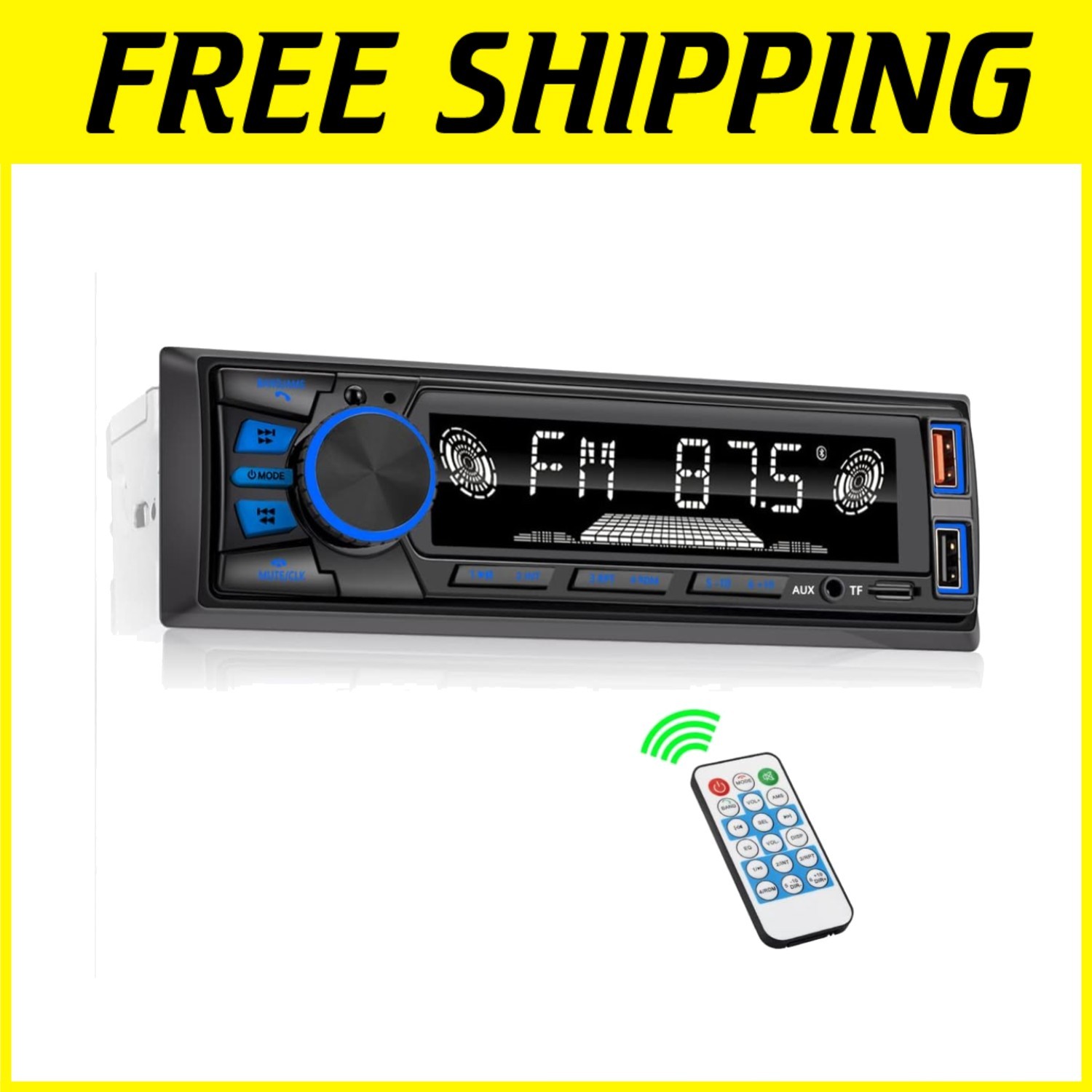 Single DIN Car Stereo with Remote Control Function
