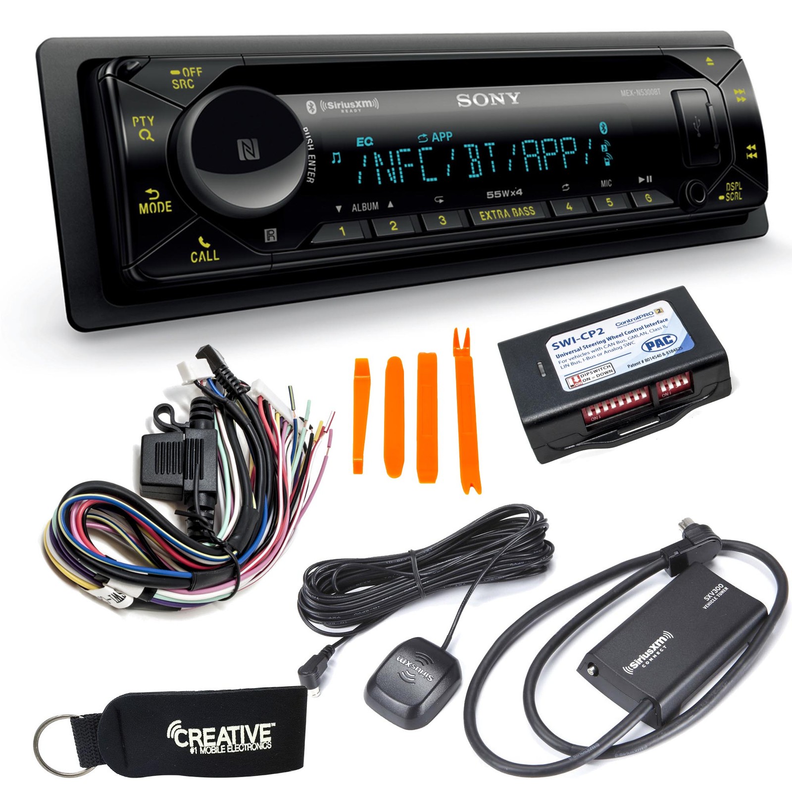 Sony MEX-N5300BT Bluetooth CD SiriusXM Radio Tuner and Steering Wheel Interface
