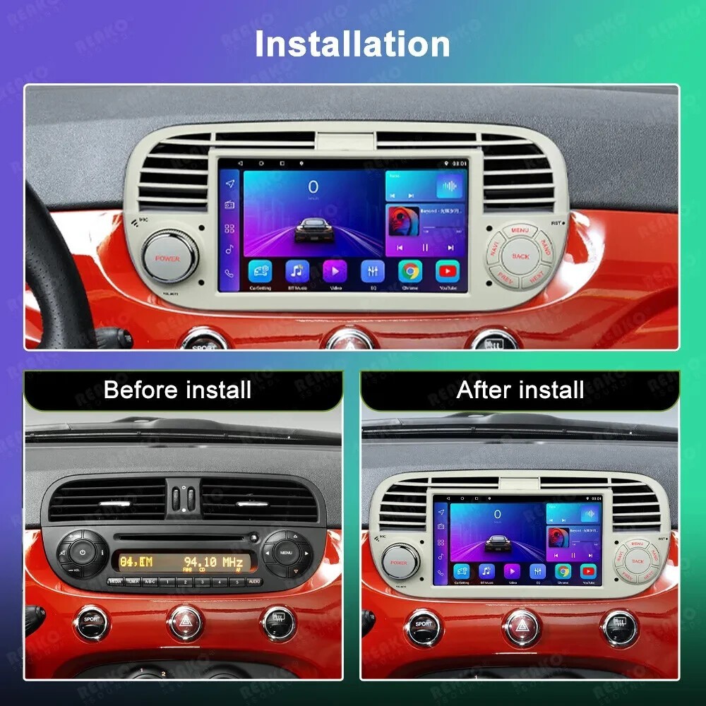 7″ For Fiat 500 2007-2015 Android Car Radio Stereo GPS Navigation Carplay 32GB