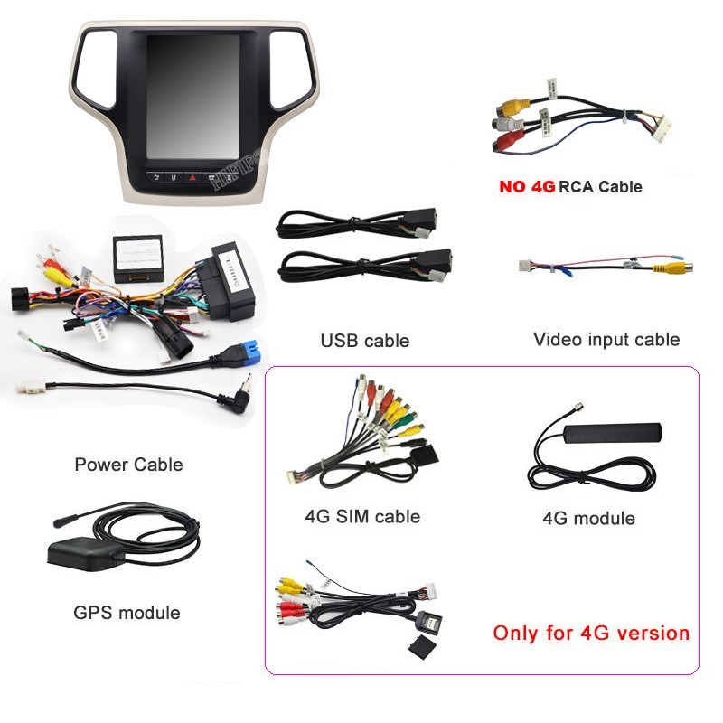 For Jeep Grand Cherokee 2014-2022 Android 14 Car Radio Stereo Carplay GPS AUTO